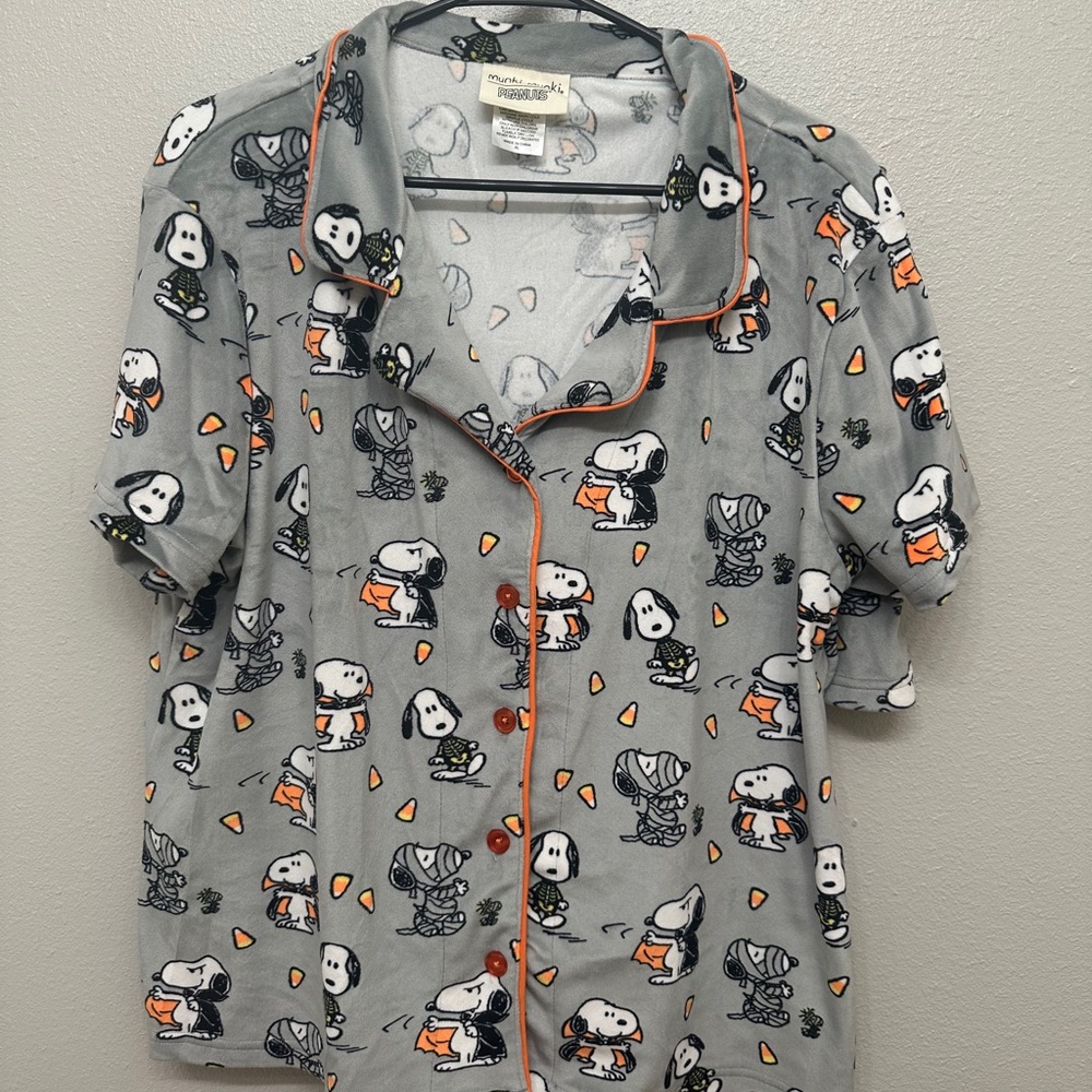 Grey Snoopy Halloween Pajama Set Size: XL